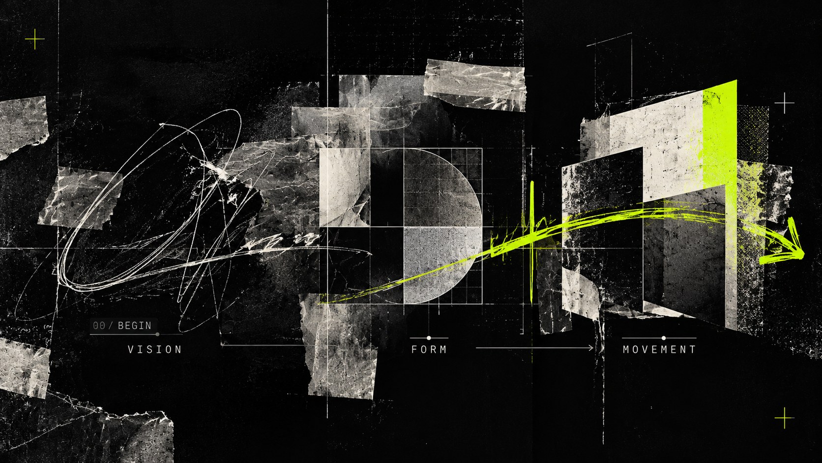 Idea taking form: a rough sketch becomes structured form, then movement